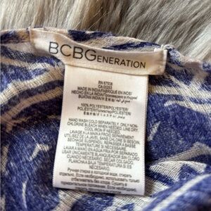 BCBGeneration Indigo and White Floral Blouse